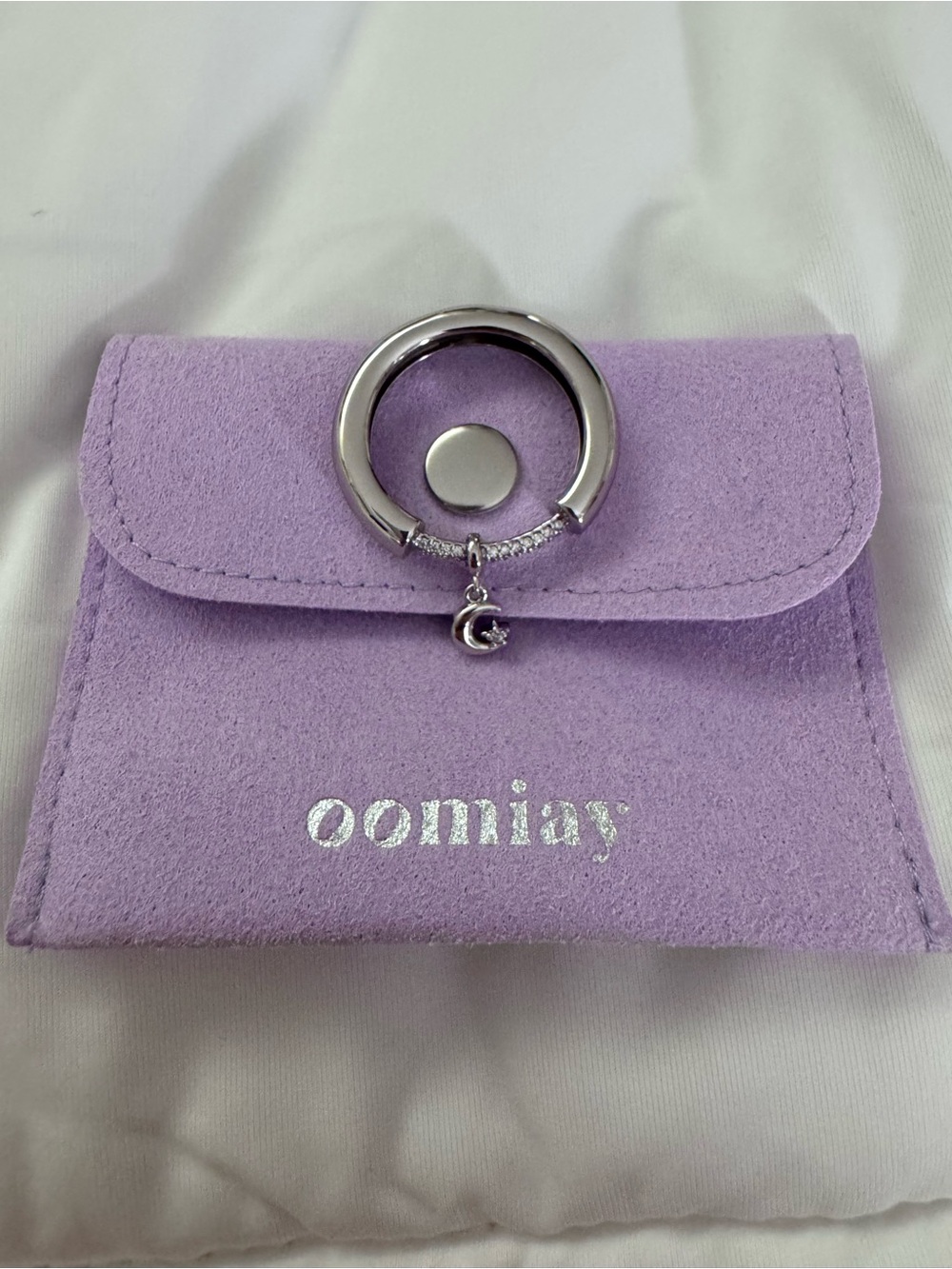 Oomiay Celestial Dangle Sterling Silver Ring